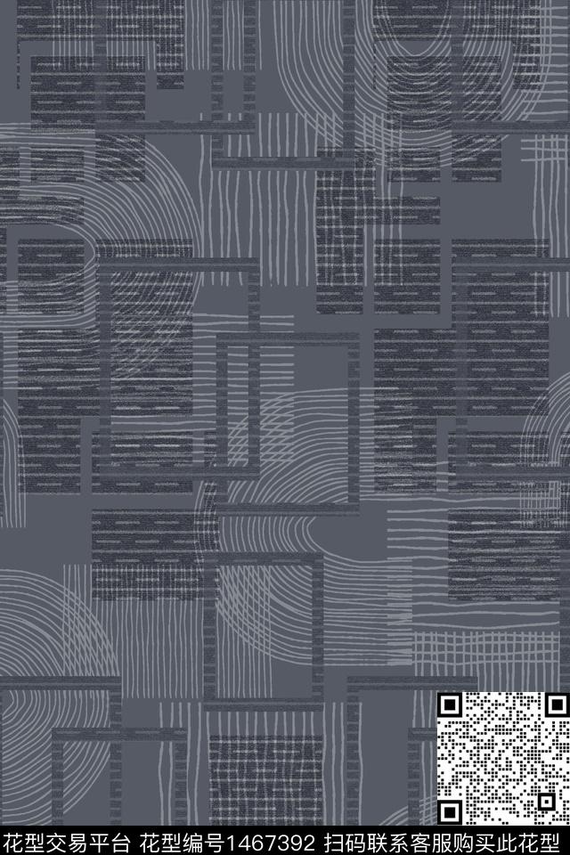 几何男装休闲数码印花华亿平台下载（图片编号: 1467392） - 瓦栏（Walan）