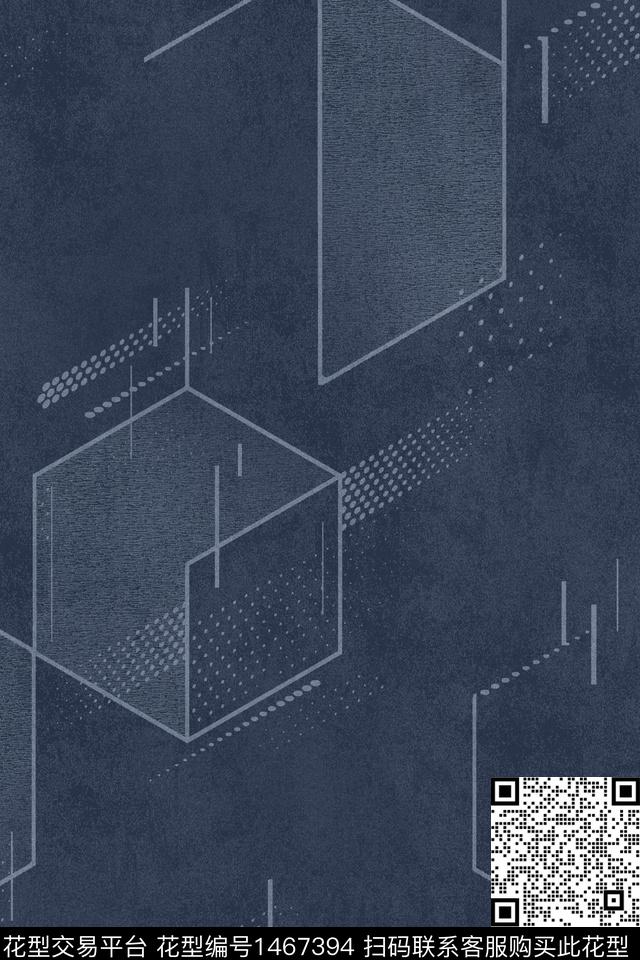 几何纹理男装数码印花华亿平台下载（图片编号: 1467394） - 瓦栏（Walan）