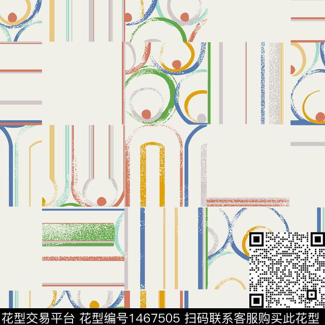 线条几何简约传统印花华亿平台下载（图片编号: 1467505） - 瓦栏（Walan）