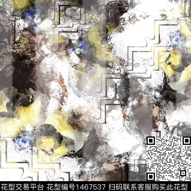 字母几何格子数码印花华亿平台下载（图片编号: 1467537） - 瓦栏（Walan）