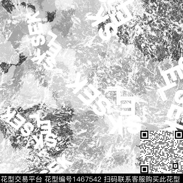 字母几何格子数码印花华亿平台下载（图片编号: 1467542） - 瓦栏（Walan）