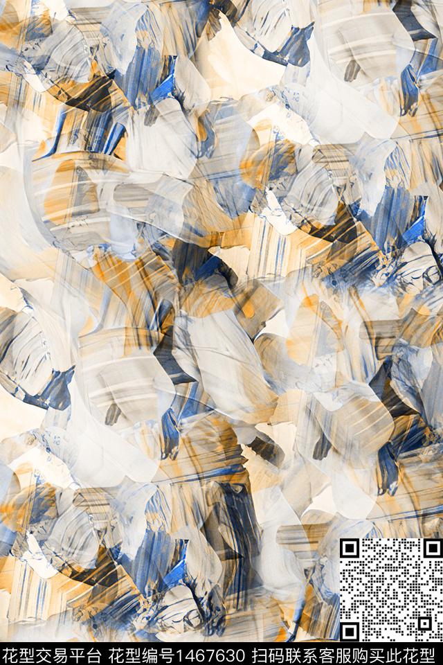 时尚抽象真丝数码印花华亿平台下载（图片编号: 1467630） - 瓦栏（Walan）