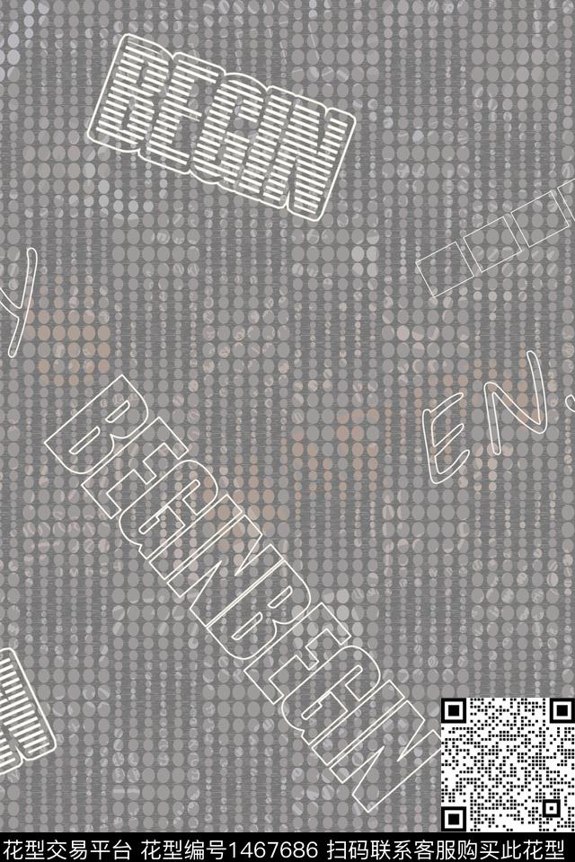 文字男装休闲数码印花华亿平台下载（图片编号: 1467686） - 瓦栏（Walan）