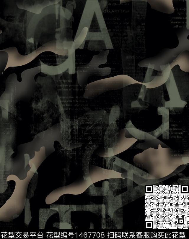 男装满版花字母时尚数码印花华亿平台下载（图片编号: 1467708） - 瓦栏（Walan）