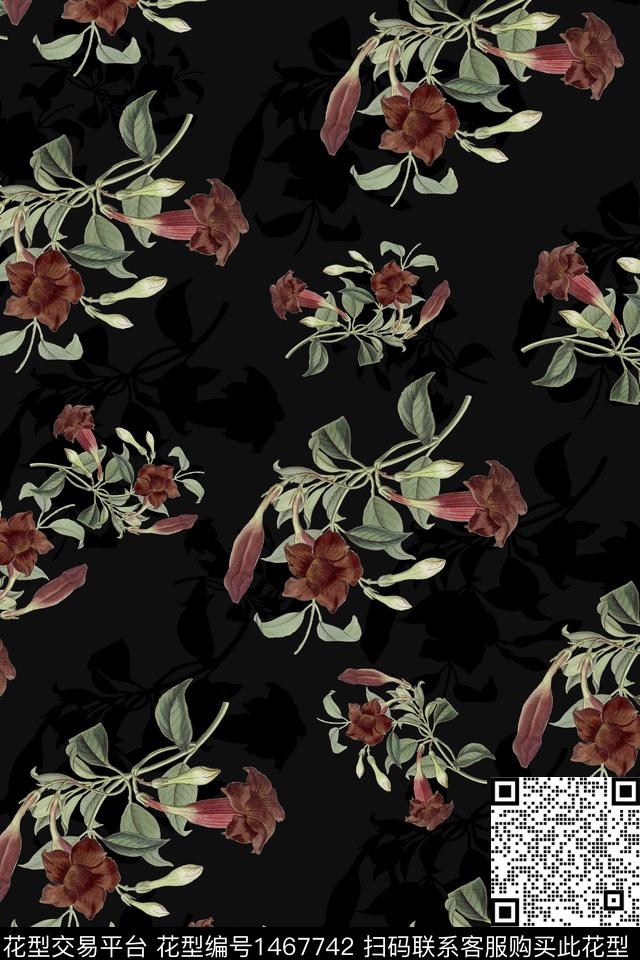 绿植树叶花卉大牌风数码印花华亿平台下载（图片编号: 1467742） - 瓦栏（Walan）