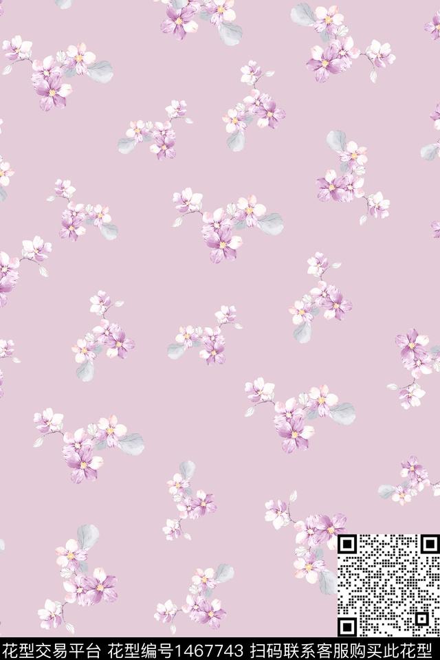 花卉大牌风香云纱数码印花华亿平台下载（图片编号: 1467743） - 瓦栏（Walan）