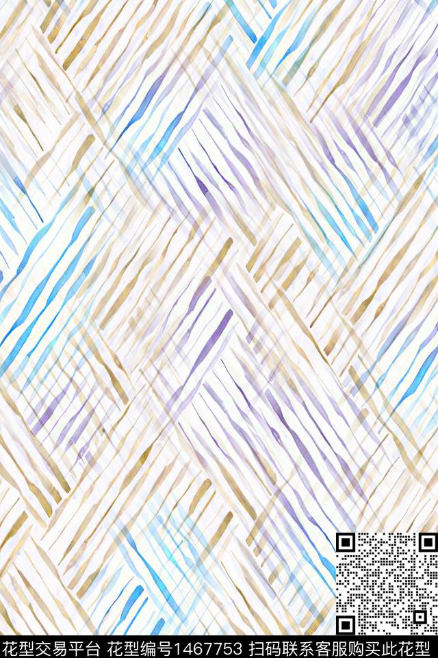 水彩几何年轻女性数码印花华亿平台下载（图片编号: 1467753） - 瓦栏（Walan）