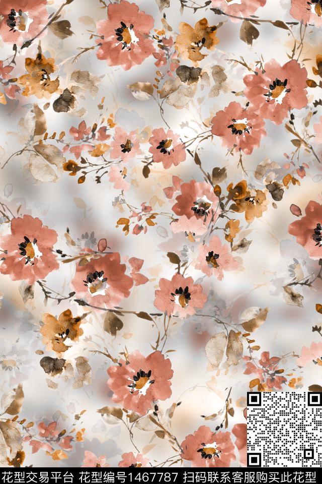 花卉真丝小碎花数码印花华亿平台下载（图片编号: 1467787） - 瓦栏（Walan）