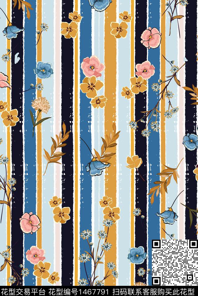线条春夏华亿平台小碎花数码印花华亿平台下载（图片编号: 1467791） - 瓦栏（Walan）