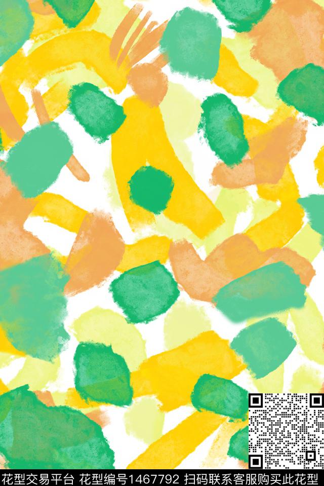 水彩笔触抽象数码印花华亿平台下载（图片编号: 1467792） - 瓦栏（Walan）