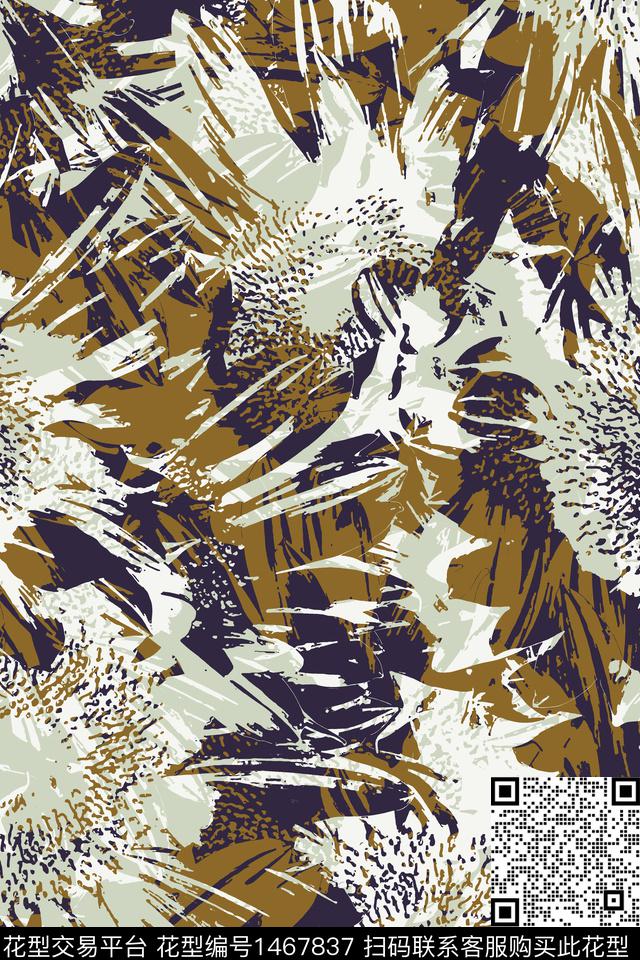 向日葵抽象花卉花卉传统印花华亿平台下载（图片编号: 1467837） - 瓦栏（Walan）