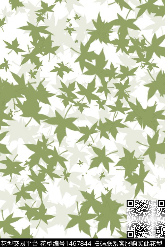 清爽底花卉花卉枫叶数码印花华亿平台下载（图片编号: 1467844） - 瓦栏（Walan）