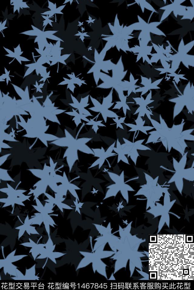清爽底花卉花卉枫叶数码印花华亿平台下载（图片编号: 1467845） - 瓦栏（Walan）