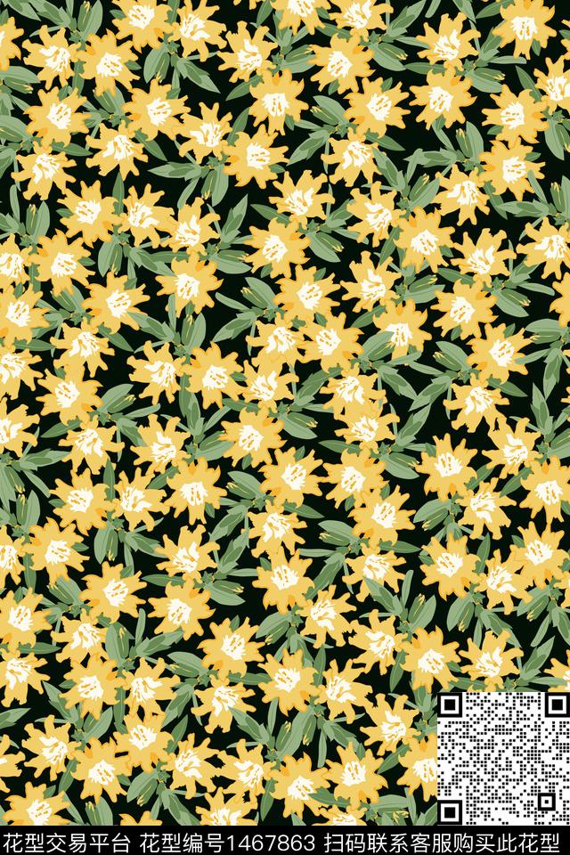 女装大牌风小碎花数码印花华亿平台下载（图片编号: 1467863） - 瓦栏（Walan）