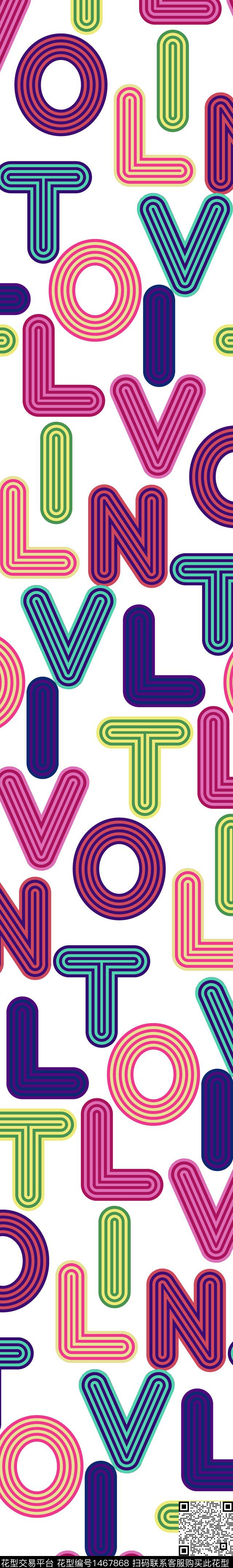 线条字母几何数码印花华亿平台下载（图片编号: 1467868） - 瓦栏（Walan）