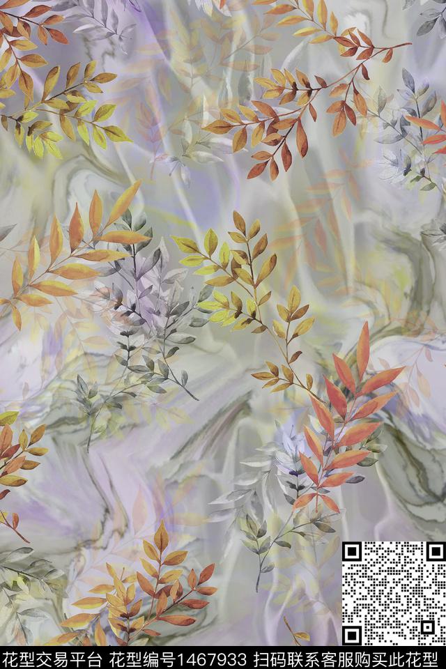 趋势华亿平台树林花卉数码印花华亿平台下载（图片编号: 1467933） - 瓦栏（Walan）