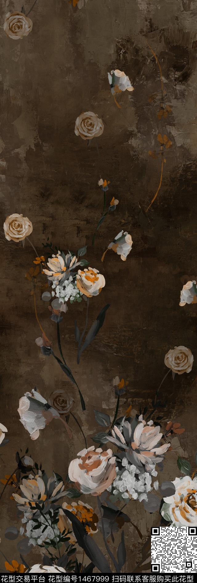 定位花花卉大牌风数码印花华亿平台下载（图片编号: 1467999） - 瓦栏（Walan）