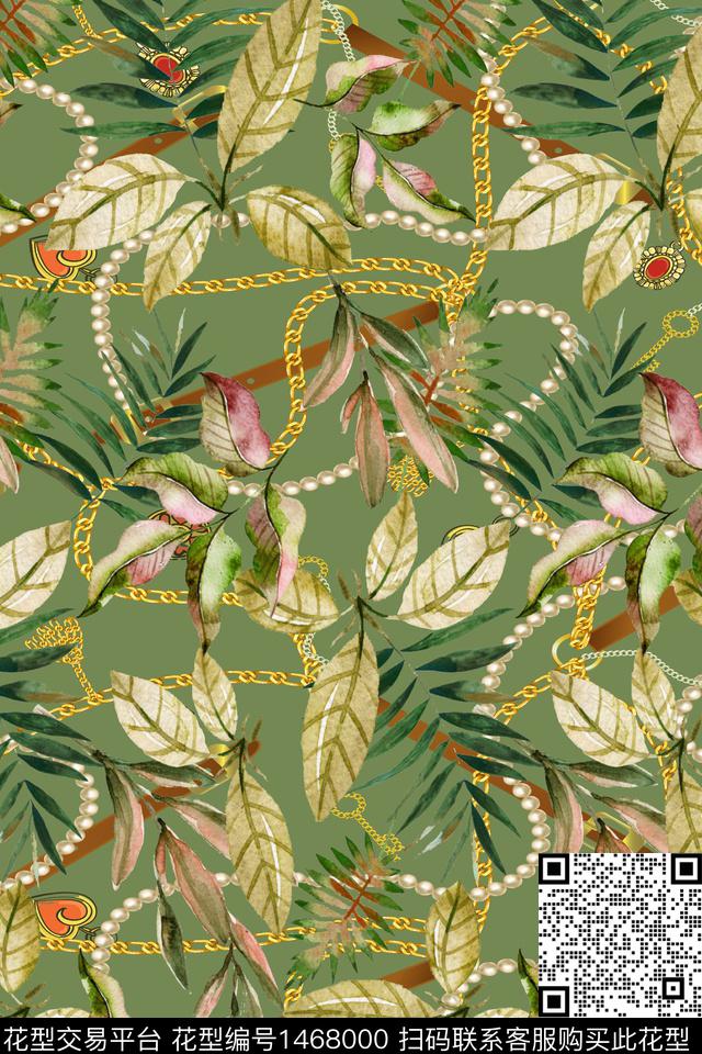 链条热带华亿平台真丝数码印花华亿平台下载（图片编号: 1468000） - 瓦栏（Walan）