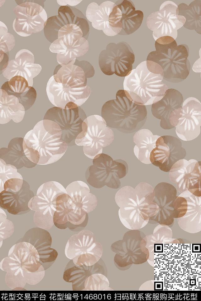 清爽底花卉大牌风小清新数码印花华亿平台下载（图片编号: 1468016） - 瓦栏（Walan）