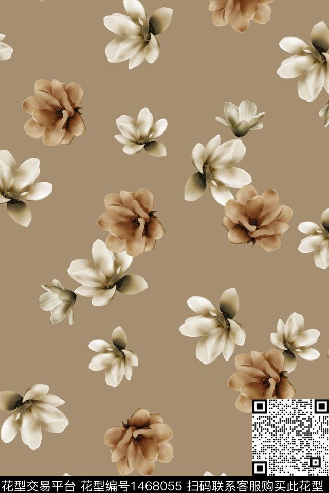 清爽底花卉大牌风小清新数码印花华亿平台下载（图片编号: 1468055） - 瓦栏（Walan）