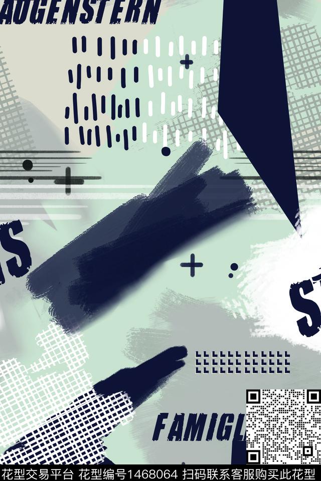 字母男装满版花几何传统印花华亿平台下载（图片编号: 1468064） - 瓦栏（Walan）