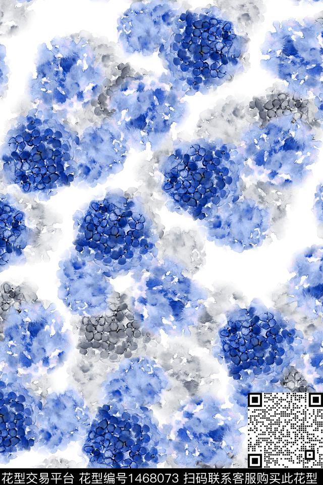 清爽底花卉大牌风小清新数码印花华亿平台下载（图片编号: 1468073） - 瓦栏（Walan）