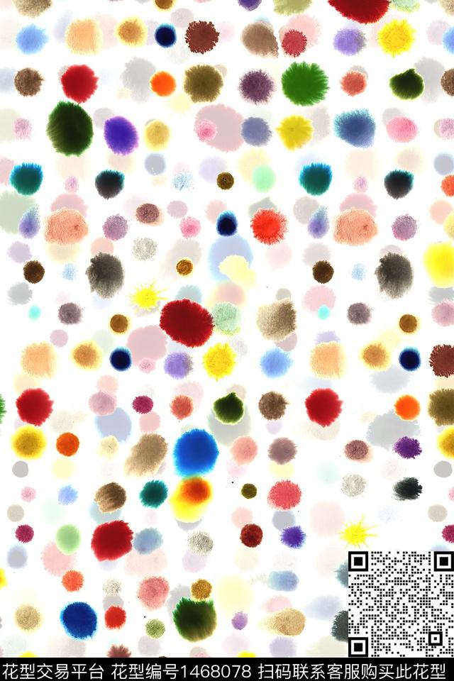 小清新真丝波点数码印花华亿平台下载（图片编号: 1468078） - 瓦栏（Walan）