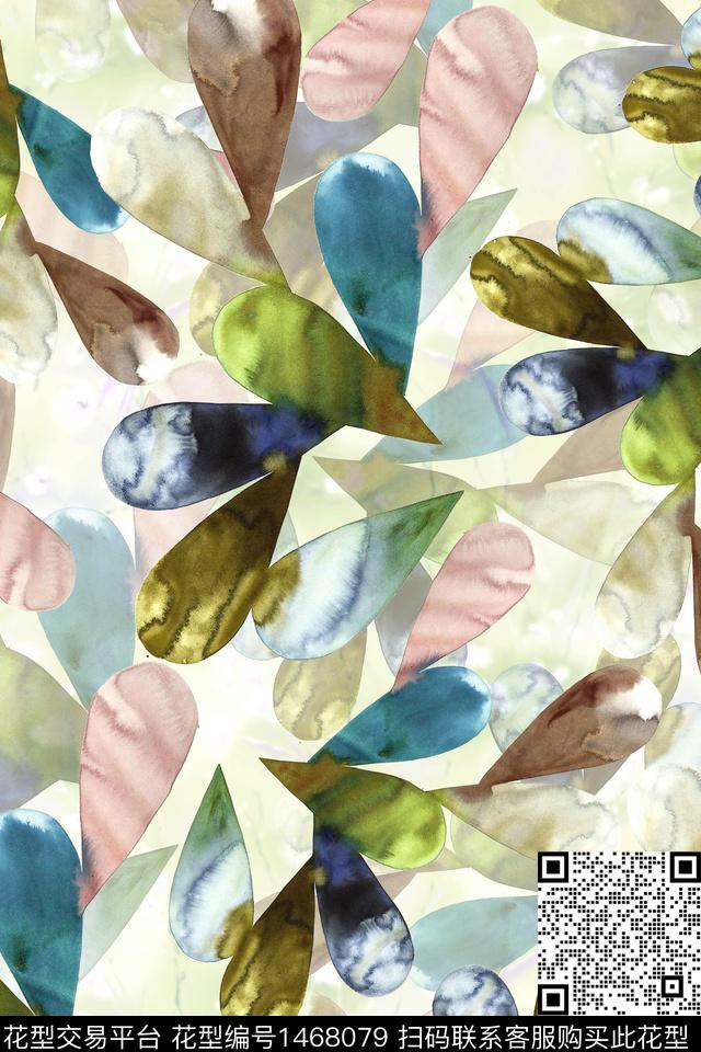 时尚抽象真丝数码印花华亿平台下载（图片编号: 1468079） - 瓦栏（Walan）