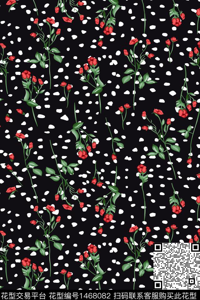花卉真丝小碎花数码印花华亿平台下载（图片编号: 1468082） - 瓦栏（Walan）