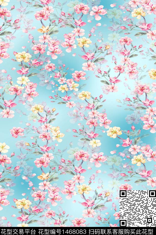 花卉真丝小碎花数码印花华亿平台下载（图片编号: 1468083） - 瓦栏（Walan）