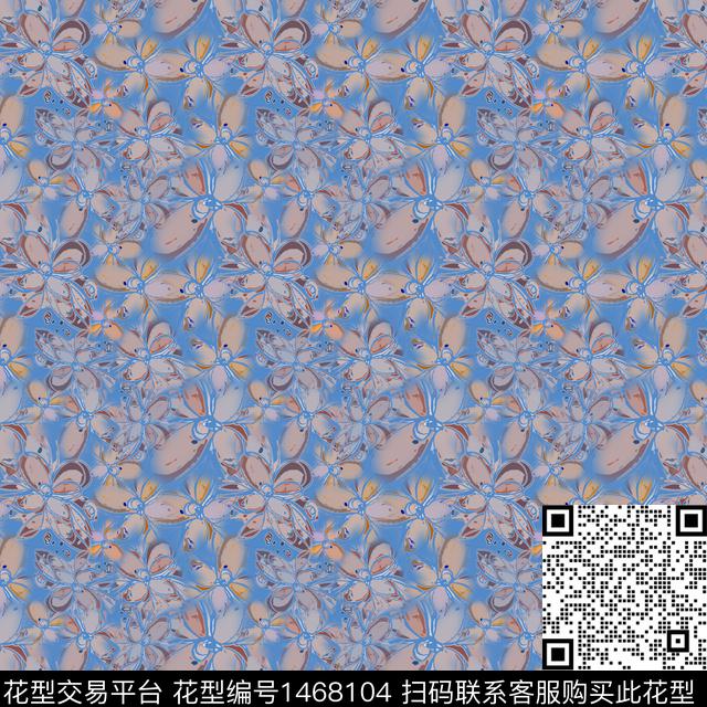 线条花卉小碎花传统印花华亿平台下载（图片编号: 1468104） - 瓦栏（Walan）