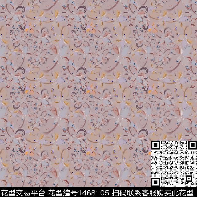 线条花卉小碎花传统印花华亿平台下载（图片编号: 1468105） - 瓦栏（Walan）