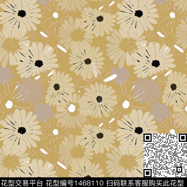 线条花卉小碎花传统印花华亿平台下载（图片编号: 1468110） - 瓦栏（Walan）