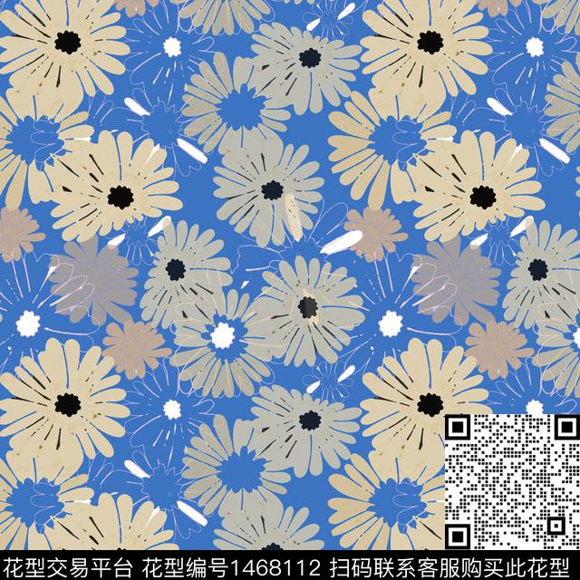 线条花卉小碎花传统印花华亿平台下载（图片编号: 1468112） - 瓦栏（Walan）