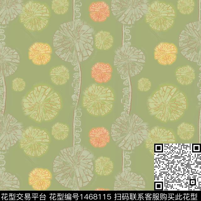 线条花卉小碎花传统印花华亿平台下载（图片编号: 1468115） - 瓦栏（Walan）