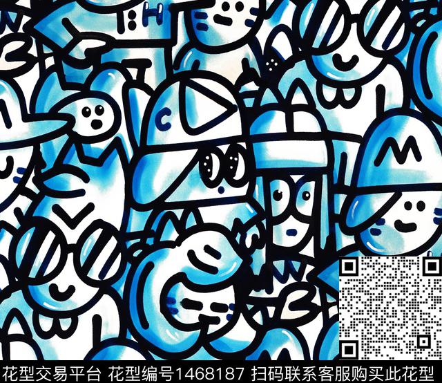 卡通人物动漫趣味数码印花华亿平台下载（图片编号: 1468187） - 瓦栏（Walan）