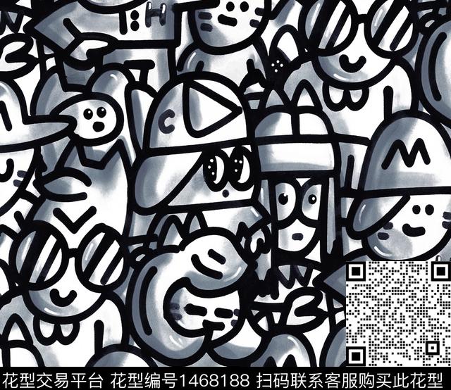 卡通人物动漫趣味数码印花华亿平台下载（图片编号: 1468188） - 瓦栏（Walan）