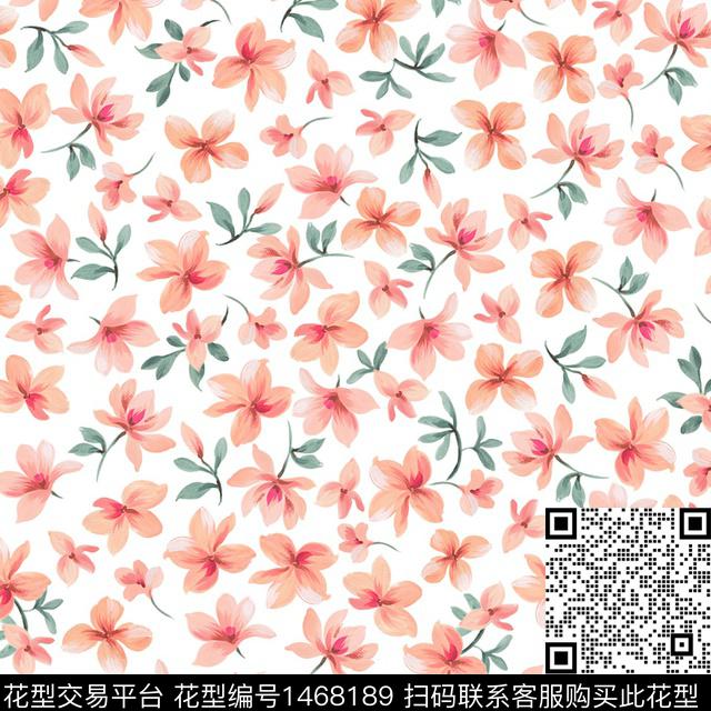 花卉满版散花小碎花数码印花华亿平台下载（图片编号: 1468189） - 瓦栏（Walan）