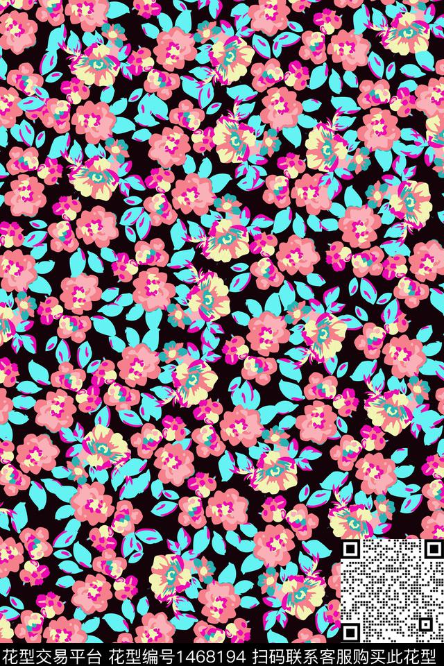 女装大牌风小碎花数码印花华亿平台下载（图片编号: 1468194） - 瓦栏（Walan）