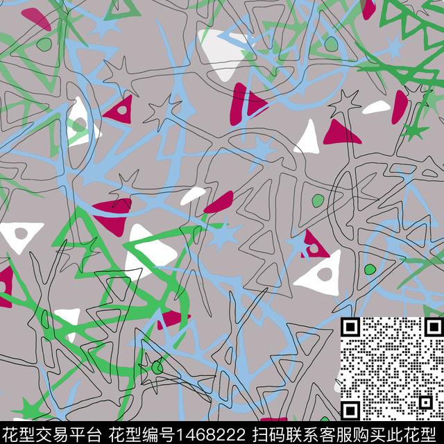 线条涂鸦男装传统印花华亿平台下载（图片编号: 1468222） - 瓦栏（Walan）