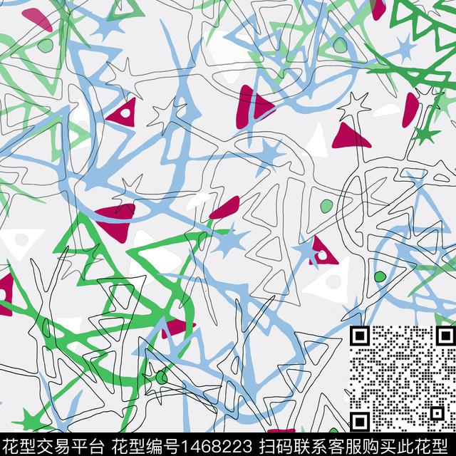 线条涂鸦男装传统印花华亿平台下载（图片编号: 1468223） - 瓦栏（Walan）
