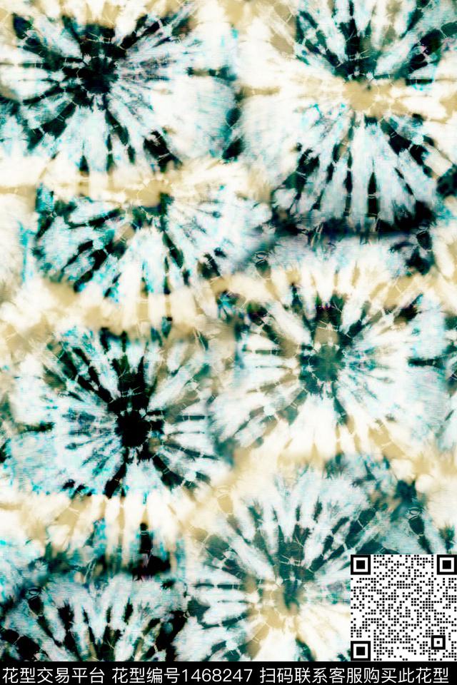 肌理绿色抽象数码印花华亿平台下载（图片编号: 1468247） - 瓦栏（Walan）