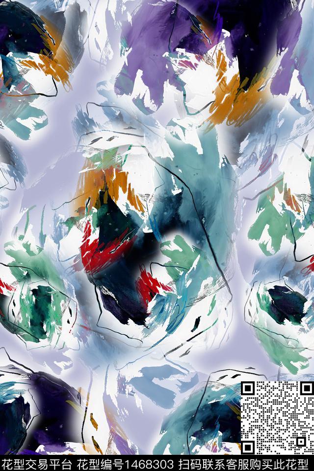 水彩肌理水墨风数码印花华亿平台下载（图片编号: 1468303） - 瓦栏（Walan）