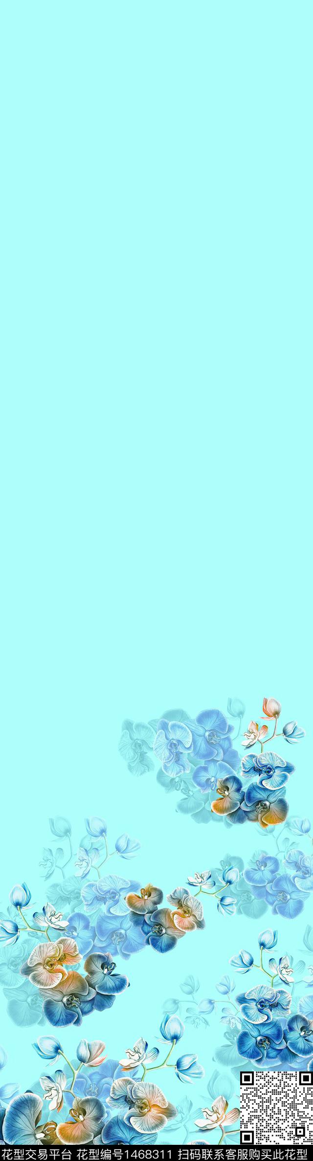 绿植树叶旗袍大牌风数码印花华亿平台下载（图片编号: 1468311） - 瓦栏（Walan）