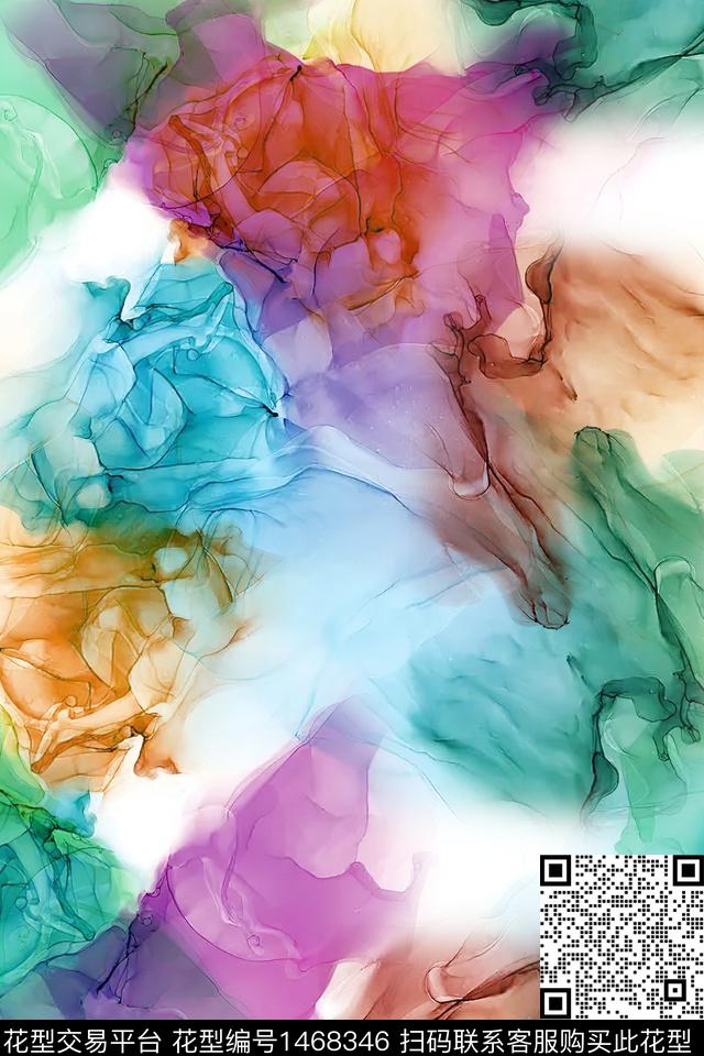 肌理扎染华亿平台抽象数码印花华亿平台下载（图片编号: 1468346） - 瓦栏（Walan）