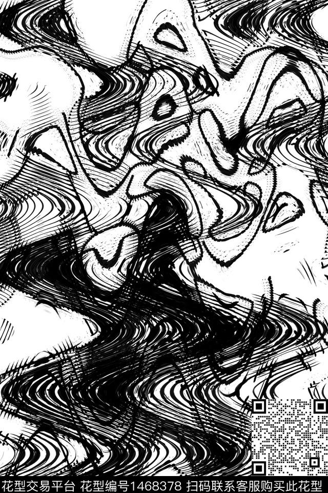 线条几何格子数码印花华亿平台下载（图片编号: 1468378） - 瓦栏（Walan）