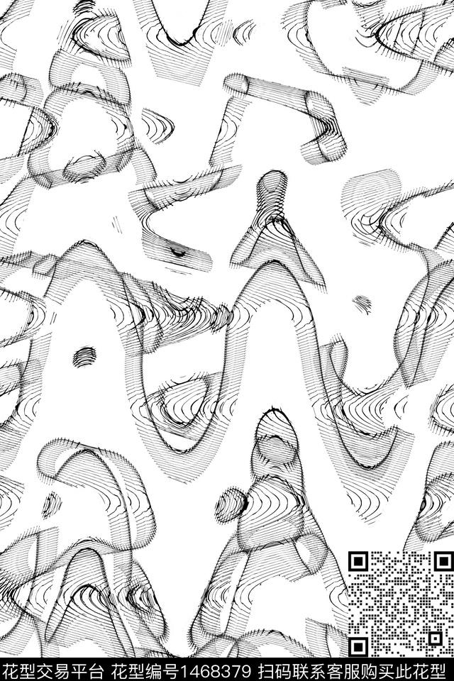 字母几何格子数码印花华亿平台下载（图片编号: 1468379） - 瓦栏（Walan）