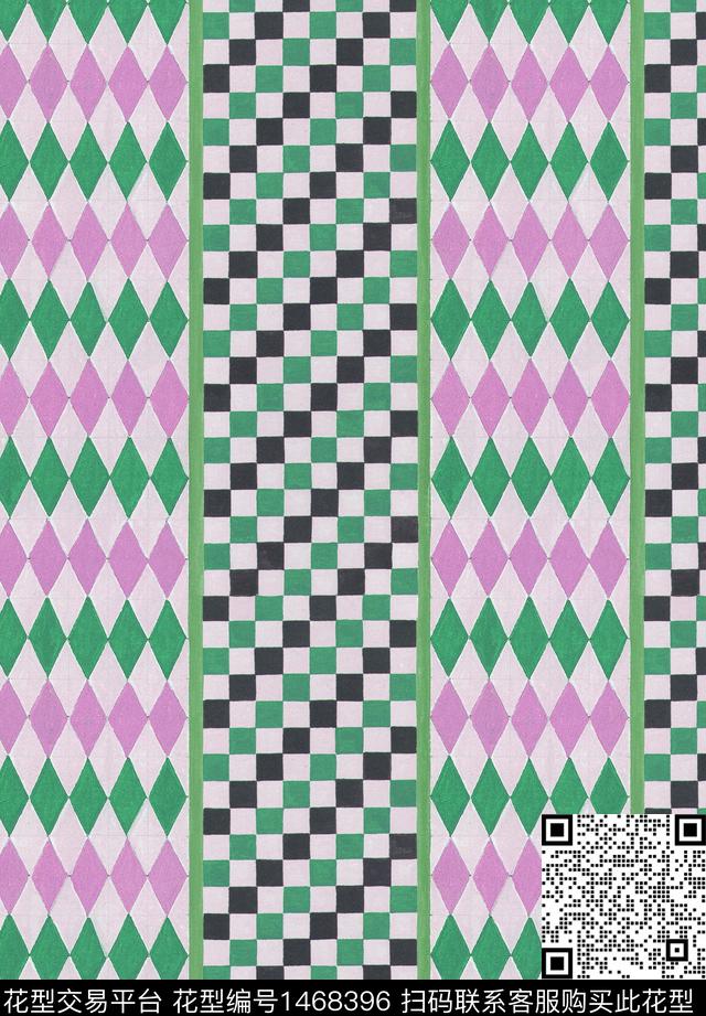 几何旗袍小碎花数码印花华亿平台下载（图片编号: 1468396） - 瓦栏（Walan）