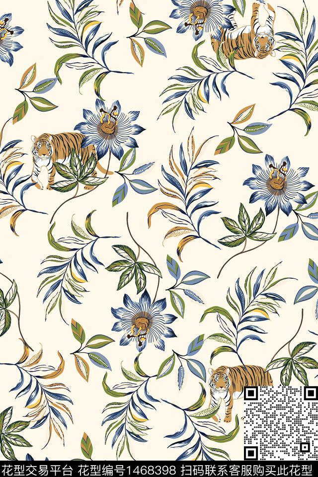 绿植树叶数码华亿平台老虎数码印花华亿平台下载（图片编号: 1468398） - 瓦栏（Walan）