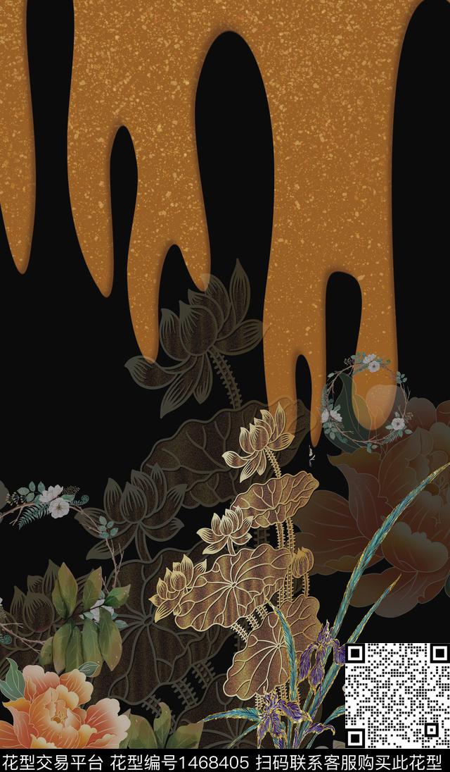 定位花女装定位花花卉数码印花华亿平台下载（图片编号: 1468405） - 瓦栏（Walan）